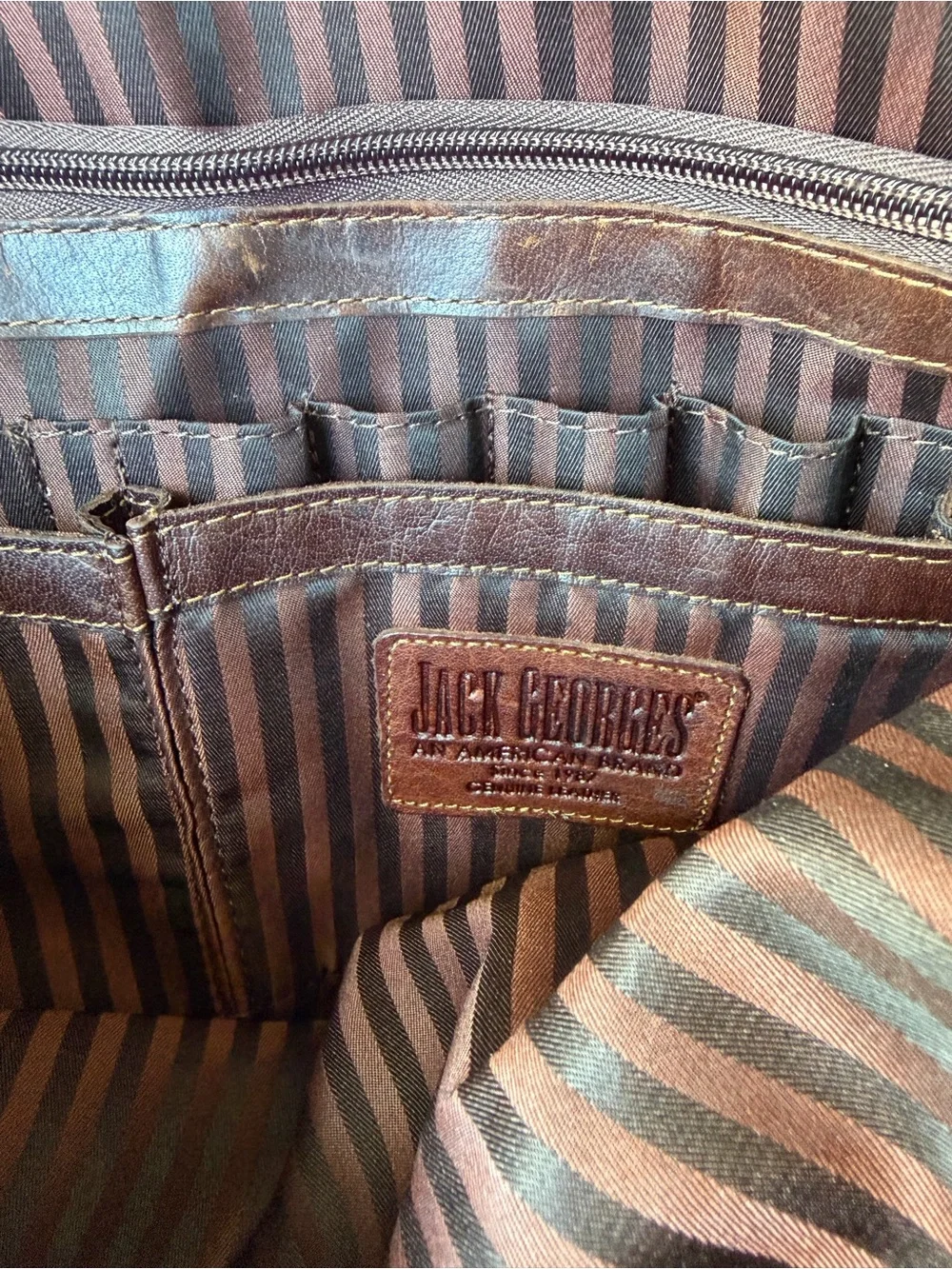 Jack Georges Professional Briefcase Brown Leather Briefcase Messenger Bag